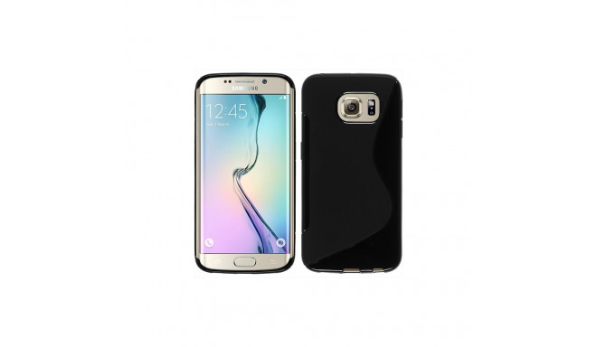 Kaitseümbris Samsung Galaxy S6 Edge, kummist, S-disain, must