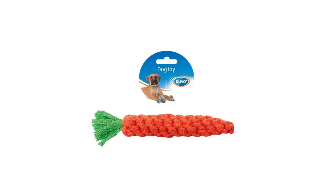 Dogtoy tug toy knotted cotton carrot 20 cm orange