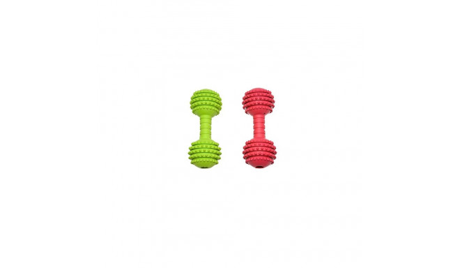 Dogtoy rubber dumbbell 20 cm, red/green