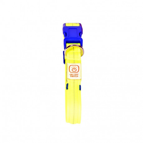 COLLAR NYLON USB FLASH LIGHT, green 50-70cm/2,5cm