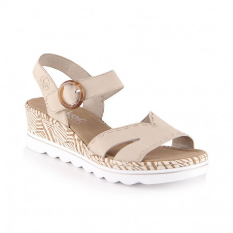 Comfortable wedge sandals Rieker W RKR595 beige (41)