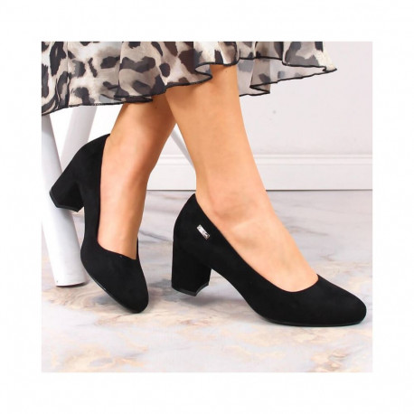 Suede high heel pumps Sergio Leone W SK314D black (37)