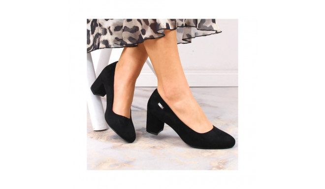 Sergio Leone W SK314D Suede Heeled Pumps Black (37)