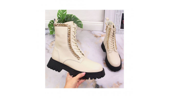 Artiker W HBH40 Insulated Leather Ankle Boots with Chain (37)