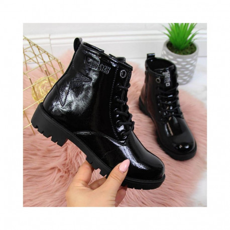 Girls' black combat boots Big Star Jr II374045 (33)