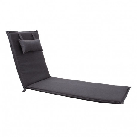 Deck chair pad WICKER 55x195xH3cm, dark grey