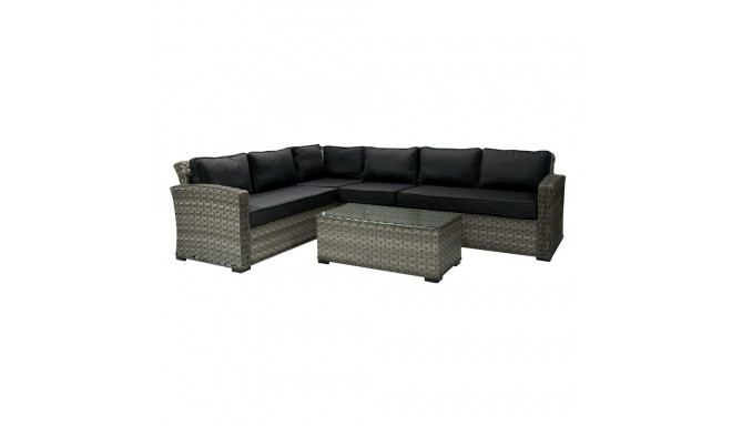 Garden furniture set GENEVA table and corner sofa, grey