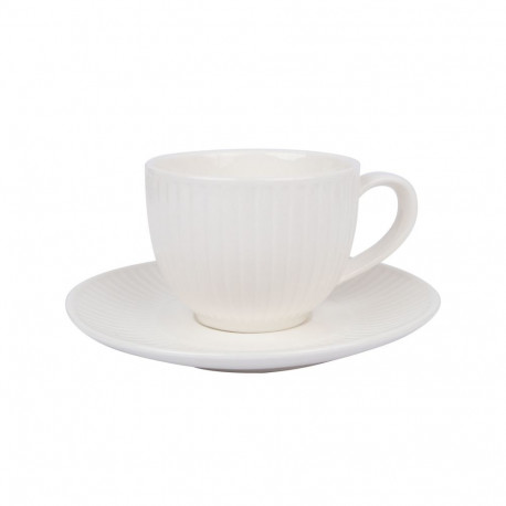 Tass/alustaldrik ARDEN 110ml, valge keraamika