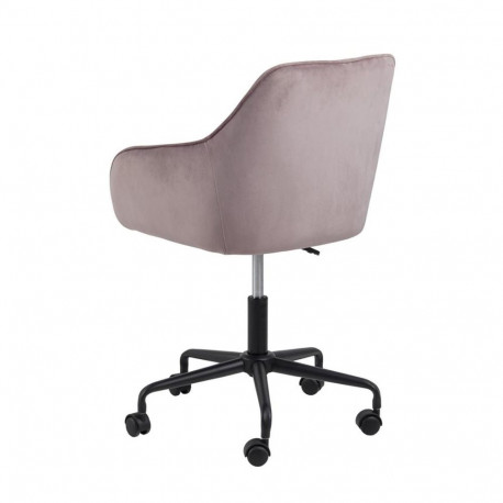 Töötool BROOKE 59x58,5xH88,5cm, vanaroosa samet, 100% polüester, jalg: must metall