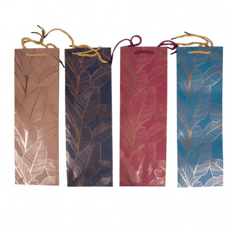 Gift bag LEAF, 12x8x36cm, mix