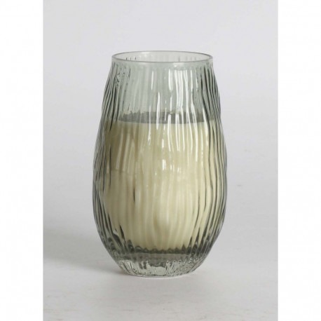 Scented candle in glass NATURE GREEN H13,5cm, Evergreen