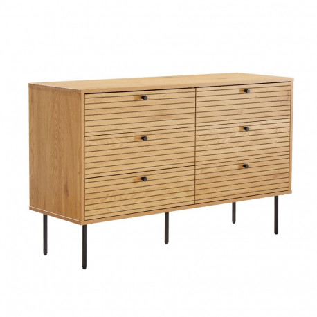 Kumode LINE 120x40xH75cm, melamins ar ozola rakstu