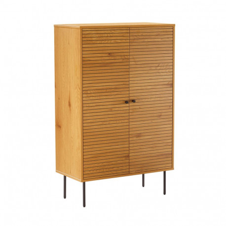 Cabinet LINE 80x40xH130cm, melamine with oak decor