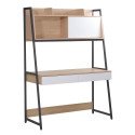 Desk STUDY with self 124x54xH171cm, oak/white