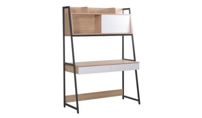 Kirjutuslaud STUDY riiuliga 124x54xH171cm, tamm/valge