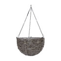 Hanging planter WICKER D30xH20cm, grey