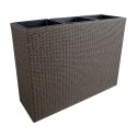Flower box WICKER 110x39xH88cm, dark brown