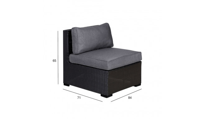 Modular sofa SEVILLA NEW armless section, black