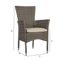 Tool PALOMA 57x59xH90cm, hallikaspruun, terasraam, plastikpunutis