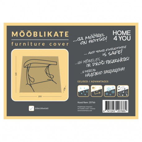 Furniture cover 210x130x165cm, weatherproof