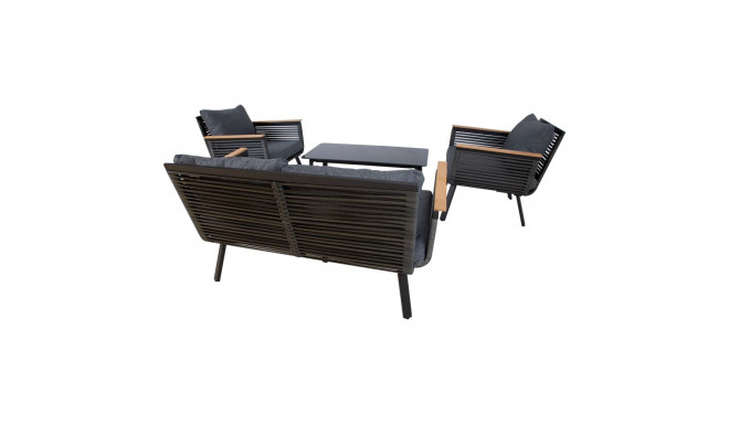 Aiamööblikomplekt MALAGA laud, diivan ja 2 tooli
