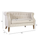 Sofa HOLMES 2-seater, beige fabric