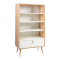 Shelf HELENA WHITE 80x40xH140cm, natural/white