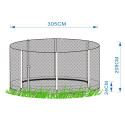 Enclosure for 305cm ground trampoline, with poles, black