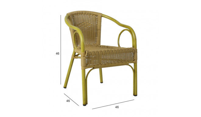 Tool BAMBUS käetugedega helepruun 56x63xH76cm, alumiiniumraam, plastikpunutis