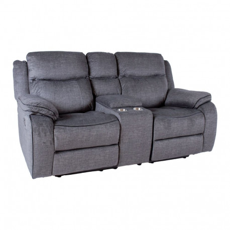 Recliner sofa GENTRY 2-seater with manual mechanism, grey