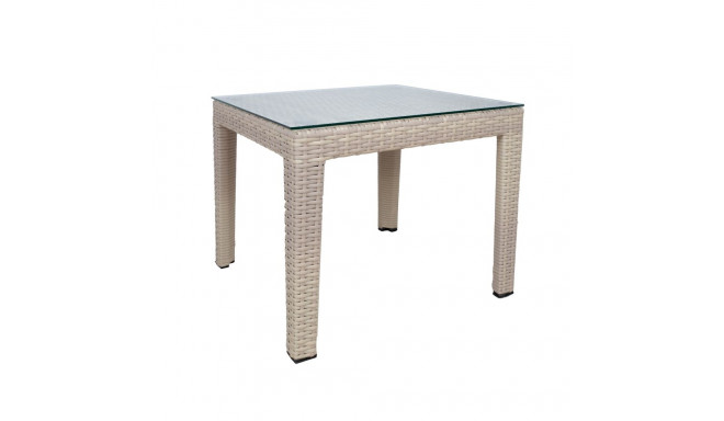 Side table WICKER 50x50xH45cm, beige