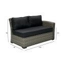 Modular sofa GENEVA 2-seater, right arm, grey