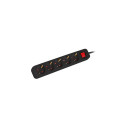 POWER STRIP LANBERG 3M 5X SCHUKO OUTLETS WITH CIRCUIT BREAKER QUALITY-GRADE COPPER CABLE BLACK
