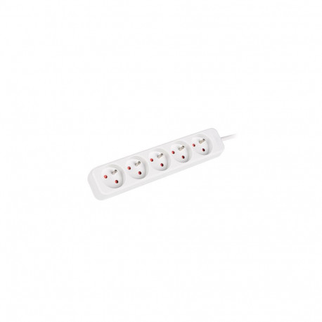 POWER STRIP LANBERG 1.5M 5X FRENCH OUTLETS QUALITY-GRADE COPPER CABLE WHITE
