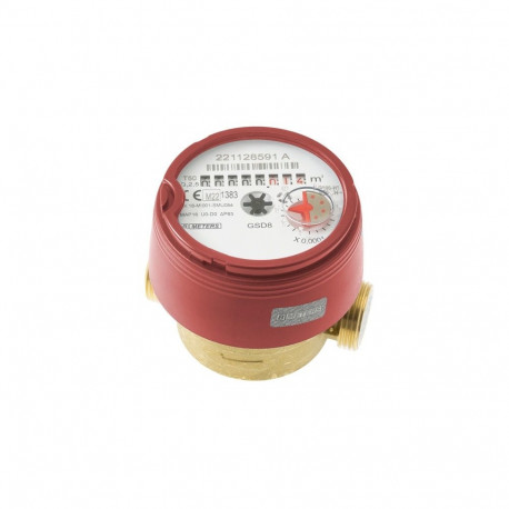 HOT WATER METER DN15 8CM 2.5M3/H R100