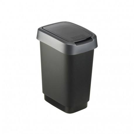SWING BIN 10 L TWIST tume hõbedane 1754308