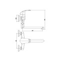 BATH FAUCET LONG SP DF2205-1H56 WO ACC