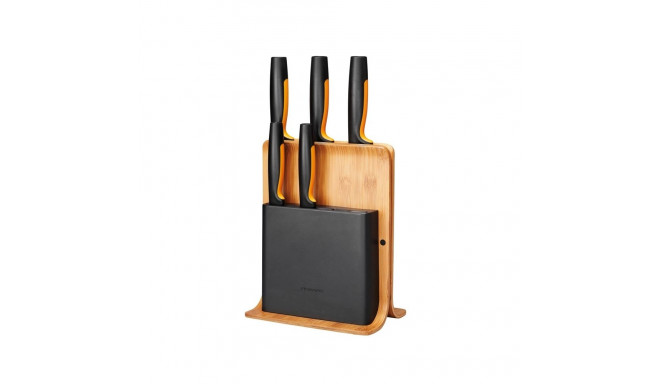 FISKARS FF KNIFE BLOCK BAMBOO 5 KNIVES