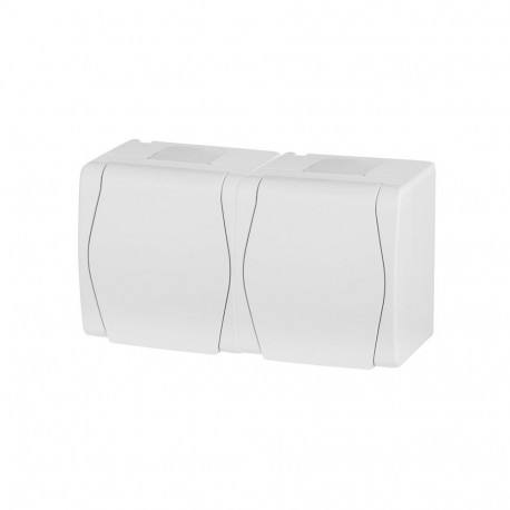 SOCKET HERMES2 2PL WHITE IP44 1025-00
