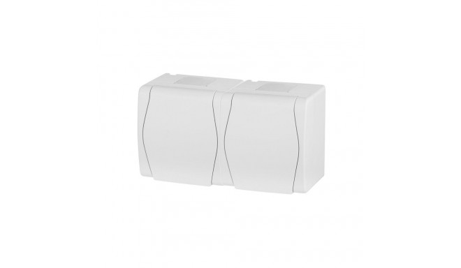 SOCKET HERMES2 2PL WHITE IP44 1025-00
