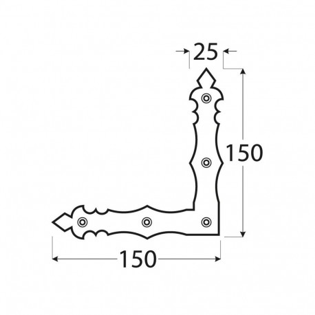 dekoratiivne nurk 89902 150x25x2,5mm must