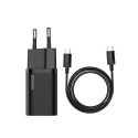 1C 25W CHARGER WITH CABLE BLACK