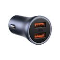 CAR CHARGER 12-24V 2XUSB QC4.0 40W GRAY