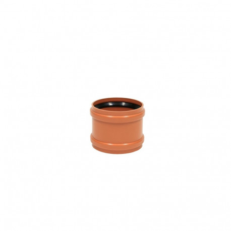 SEWER DOUBLE SOCKET 160 PVC, BROWN