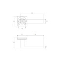 DOOR HANDLE QUBIK SQUARE BLACK UNIVERSAL