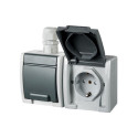 SOCKET AQUANT 2PL GREY IP65 1245-65