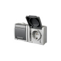 SOCKET AQUANT 2PL GREY IP55 1245-10