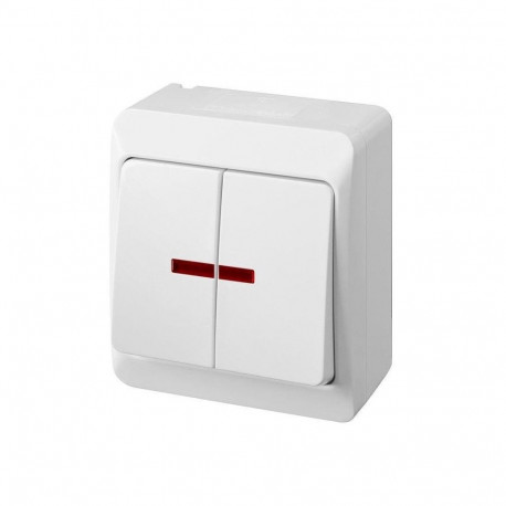 SWITCH HERMES 2G WHITE ILUM IP44 0342-02