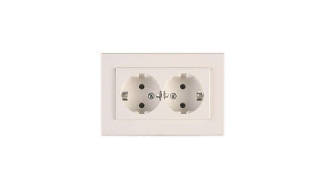 kahekordne maandatud pistikupesa valge XP