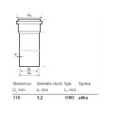 PIPE WITH SOCKET S&W110X3,2X1000 PVC ML
